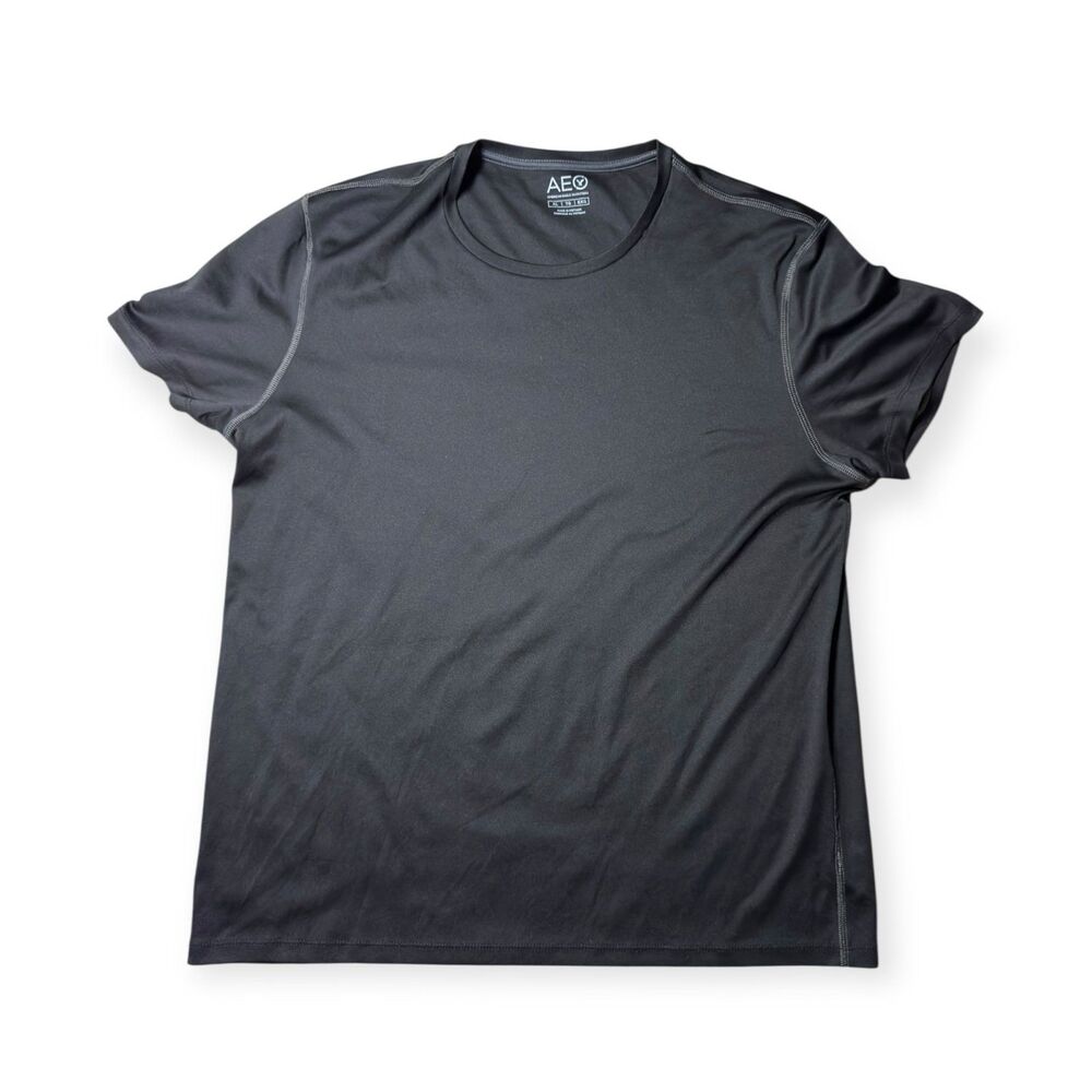 American Eagle Outfitters Men Logo Black Sports Shirt Size‎ XL Workout